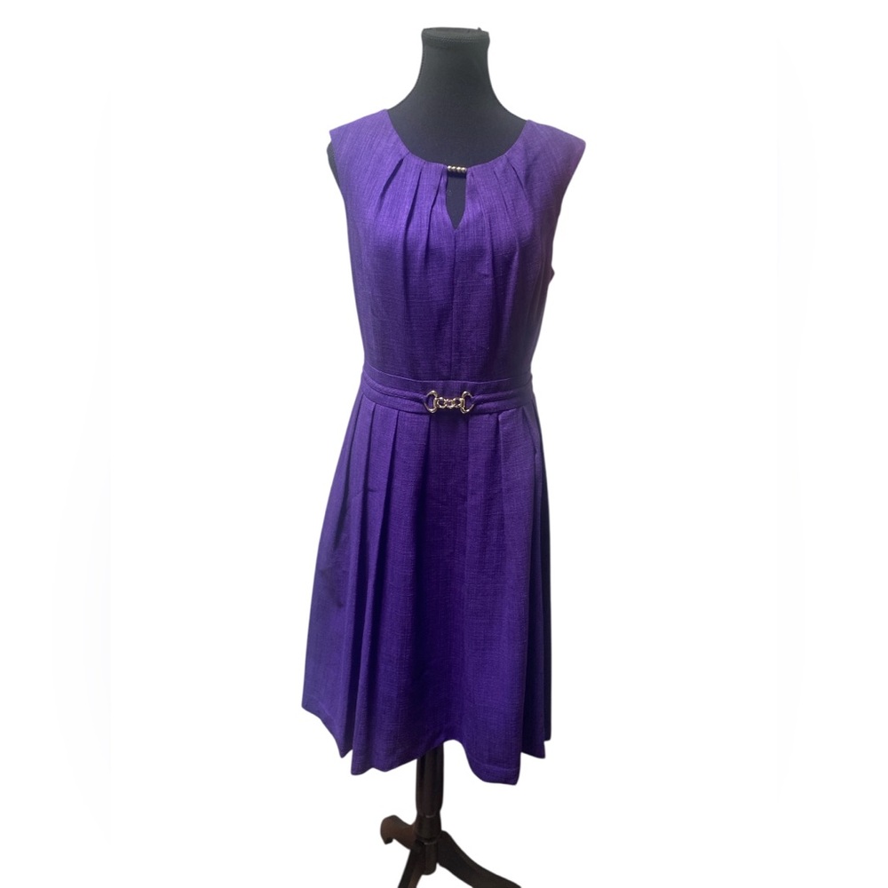 Ellen Tracy Rich Purple Midi Dress GUC 12